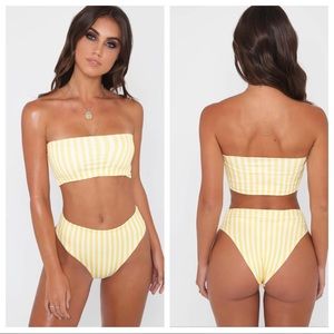 Brand New NWT-Striped Yellow Bikini set